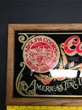 Mint ADOLPH COORS GOLDEN COLORADO "AMERICAS FINE LIGHT BEER" wood and glass sign