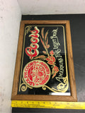 Mint ADOLPH COORS GOLDEN COLORADO "AMERICAS FINE LIGHT BEER" wood and glass sign