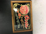 Mint ADOLPH COORS GOLDEN COLORADO "AMERICAS FINE LIGHT BEER" wood and glass sign