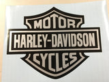 Silver & Black Harley-Davidson MC Bar Shield Decal Sticker Decal fairing 6 X 8