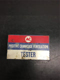 Vtg GM Chevy AC CRANKCASE VENT TESTER Tin Metal Box Oil Sign Advertising Tool