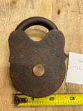 Antiqe Padlock Steel Brass Cover 1800's Civil War Era Vtg Art Deco Fancy Lock