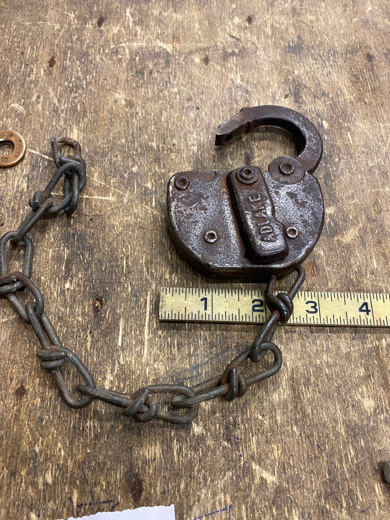 Vintage Adlake Railroad Lock with good Key working