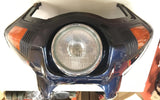 OEM 1981 Dark Blue Factory Kawasaki KZ1100-A RS Front End Fairing Headlight Turn
