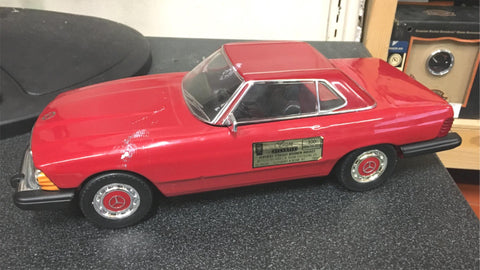 Vtg 1974 EMPTY Jim Beam Red Mercedes Decanter 450 SL Straight Bourbon Whiskey