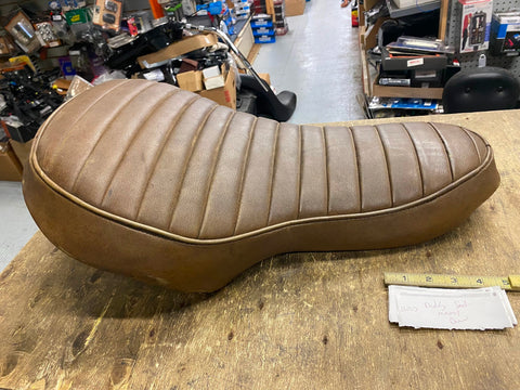 Vtg buddy Seat Brown Ribbed Panhead Shovelhead Knucklhead Flathead Recover Nice!