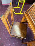 Antique Kids Child Roll top Desk Chair Vintage Wood Dolls Display Office Nice!