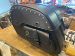 Viking Warrior Medium Leather Motorcycle Saddlebags Harley Honda Bolt on Over Ba