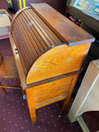 Antique Kids Child Roll top Desk Chair Vintage Wood Dolls Display Office Nice!