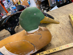 Vtg Wood Decoy Duck Hunting Display Man Cave Minnesota Mallard Antique