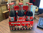 VTG 1990s Coca Cola NASCAR Racing Family 6 pack 8oz. bottles christmas bottles