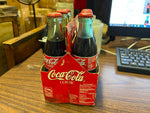 VTG 1990s Coca Cola NASCAR Racing Family 6 pack 8oz. bottles christmas bottles