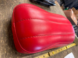 Red Ribbed Solo Seat Passenger P Pad West Eagle Chopper Bobber Motorcycle Pleate