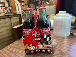 VTG 1990s Coca Cola NASCAR Racing Family 6 pack 8oz. bottles christmas bottles