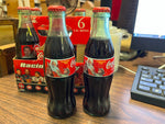 VTG 1990s Coca Cola NASCAR Racing Family 6 pack 8oz. bottles christmas bottles