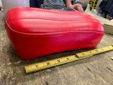 Red Ribbed Solo Seat Passenger P Pad West Eagle Chopper Bobber Motorcycle Pleate