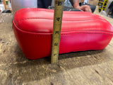 Red Ribbed Solo Seat Passenger P Pad West Eagle Chopper Bobber Motorcycle Pleate