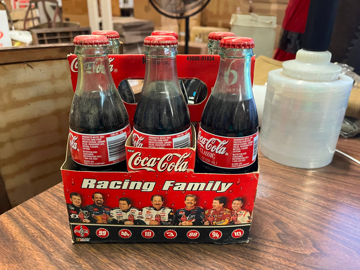 VTG 1990s Coca Cola NASCAR Racing Family 6 pack 8oz. bottles racer bot ...