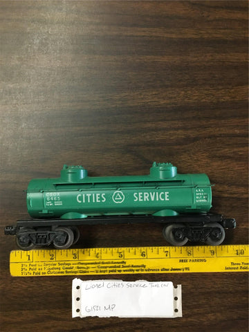 Vtg Lionel Lines O Scale CSOX 6465 Citie Service Green 2 dome Tank Car Train toy