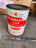 red k brand Petrolatum Oil Tin Metal can Vtg Adverting Nice graphics Libby Co