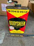 Simoniz Body Sheen Tin Metal can Vtg Adverting Nice graphics Auto Gas Oil Polish
