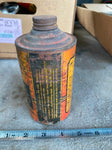 Boyers Metal Polish Cone Top Metal can Vtg Adverting Nice graphics Auto Gas Oil