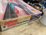 Eldon Slot Car Set 1/32 Red Blue Chrome Camaro Mustang Fastback California Custo
