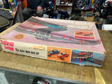 Eldon Slot Car Set 1/32 Red Blue Chrome Camaro Mustang Fastback California Custo