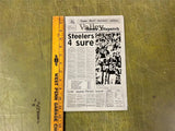 VTG NFL Pittsburgh Steelers 1980 Newspaper tin replica 7.5X11.5 man cave decor