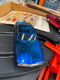 Eldon Slot Car Set 1/32 Red Blue Chrome Camaro Mustang Fastback California Custo