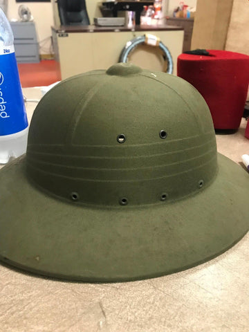 Used Vintage Safari Sith Greenish Sun Blocking Water Resistant Hat U.S.N. N140