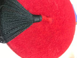 Maroon Wool Fez with Black Tassel weaving on the inside with Tarbouche Moulouki