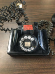 1940's BAKELITE ART DECO NORTH ELECTRIC GALION OHIO TELEPHONE ROTARY DIAL BLACK