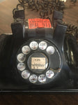 1940's BAKELITE ART DECO NORTH ELECTRIC GALION OHIO TELEPHONE ROTARY DIAL BLACK