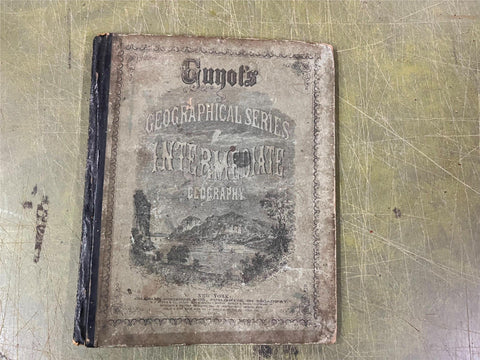 VTG antique 1868 Guyot's Geographical Series Intermediate Geography book see des