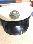 Vtg White Versailles Pa Fireman's Dress Hat With Solid Metal Badge No.1