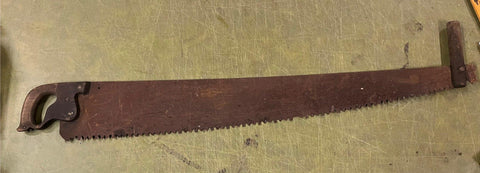 VTG antique Warrant Superior two man Crosscut Logging Saw Log Cabin Decoration
