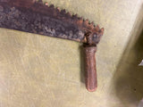 VTG antique Warranted Superior two man Crosscut Logging Saw Log Cabin Deco 47"