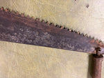 VTG antique Warranted Superior two man Crosscut Logging Saw Log Cabin Deco 47"