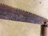 VTG antique Warranted Superior two man Crosscut Logging Saw Log Cabin Deco 47"