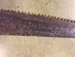 VTG antique Warranted Superior two man Crosscut Logging Saw Log Cabin Deco 47"