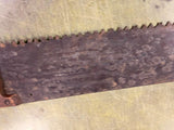 VTG antique Warranted Superior two man Crosscut Logging Saw Log Cabin Deco 47"