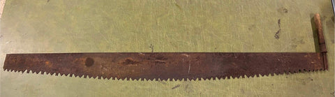 VTG antique 2 man crosscut logging saw, missing handle Warranted Superior? 67"
