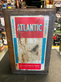 Vtg 5 Gallon Atlantic Motor Oil Can 1930's Solder Logo Sign Service station Gara
