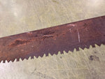 VTG antique 2 man crosscut logging saw, missing handle Warranted Superior? 67"
