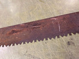 VTG antique 2 man crosscut logging saw, missing handle Warranted Superior? 67"