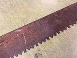 VTG antique 2 man crosscut logging saw, missing handle Warranted Superior? 67"