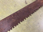VTG antique 2 man crosscut logging saw, missing handle Warranted Superior? 67"