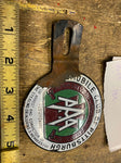 AAA License plate topper porcelain Pittsburgh Vtg Hot Rat Rod Harley 1940's Pa