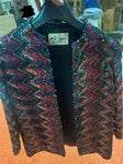 VINCENTI SMALL BLOUSE MULTICOLORED SEQUINS OVER BLACK